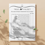 True or False Baby Shower Game