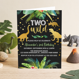 Two Wild Dinosaur 2nd Birthday Invitation