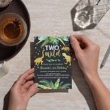 Two Wild Dinosaur 2nd Birthday Invitation