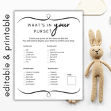 What's in Your Purse Baby Shower Game