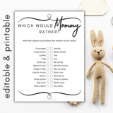 Which Would Mommy Rather Baby Shower Game