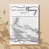 Who Knows Mommy Best Baby Shower Game