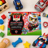 Editable Wild Cat Paw Patrol Party Invitation