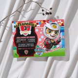 Editable Wild Cat Paw Patrol Party Invitation