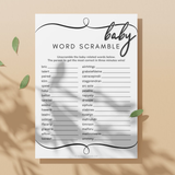 Word Scramble Baby Shower Game