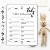 Word Scramble Baby Shower Game