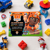 Editable Zuma Paw Patrol Party Invitation