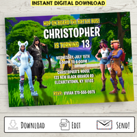 FREE Printable Fortnite Field Party Invitation