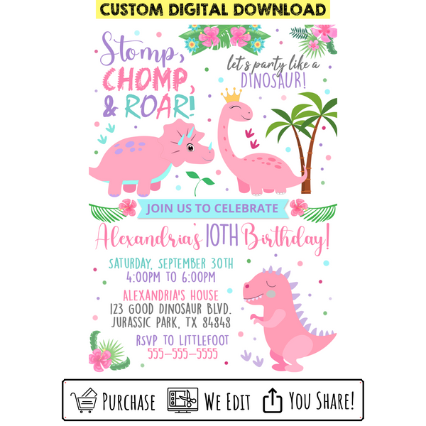Dinosaur birthday invitations deals