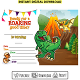 Custom Printable Roaring Good Time Dinosaur Birthday Invitation
