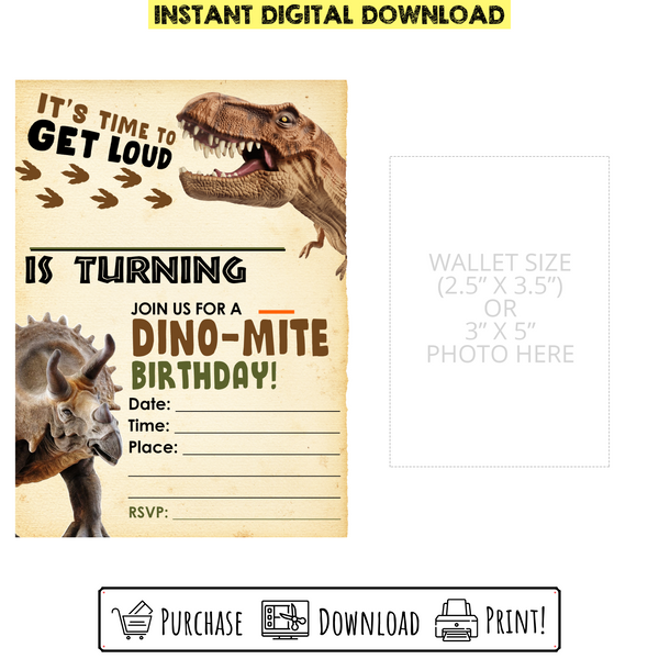 Custom Printable Dinosaur Birthday Invitation with Photo – Bright Color Mom Shop custom-printable-dinosaur-birthday-invitation-with-photo-bright-color-mom-shop