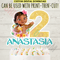 Custom Printable Baby Moana Cake Topper