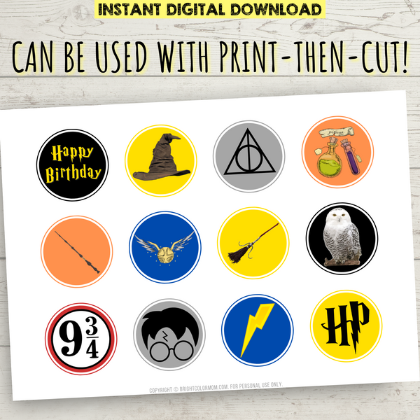 Printable Harry Potter Icons Cupcake Toppers