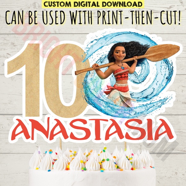 Custom Printable Moana Cake Topper