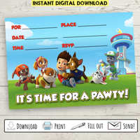 Printable Simple Paw Patrol Party Invitation