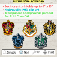 Printable Harry Potter House Crest Cupcake Toppers