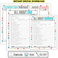 All About Dad and Grandpa Printable Father's Day Questions