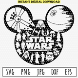 Mickey Mouse Head Star Wars Silhouettes SVG